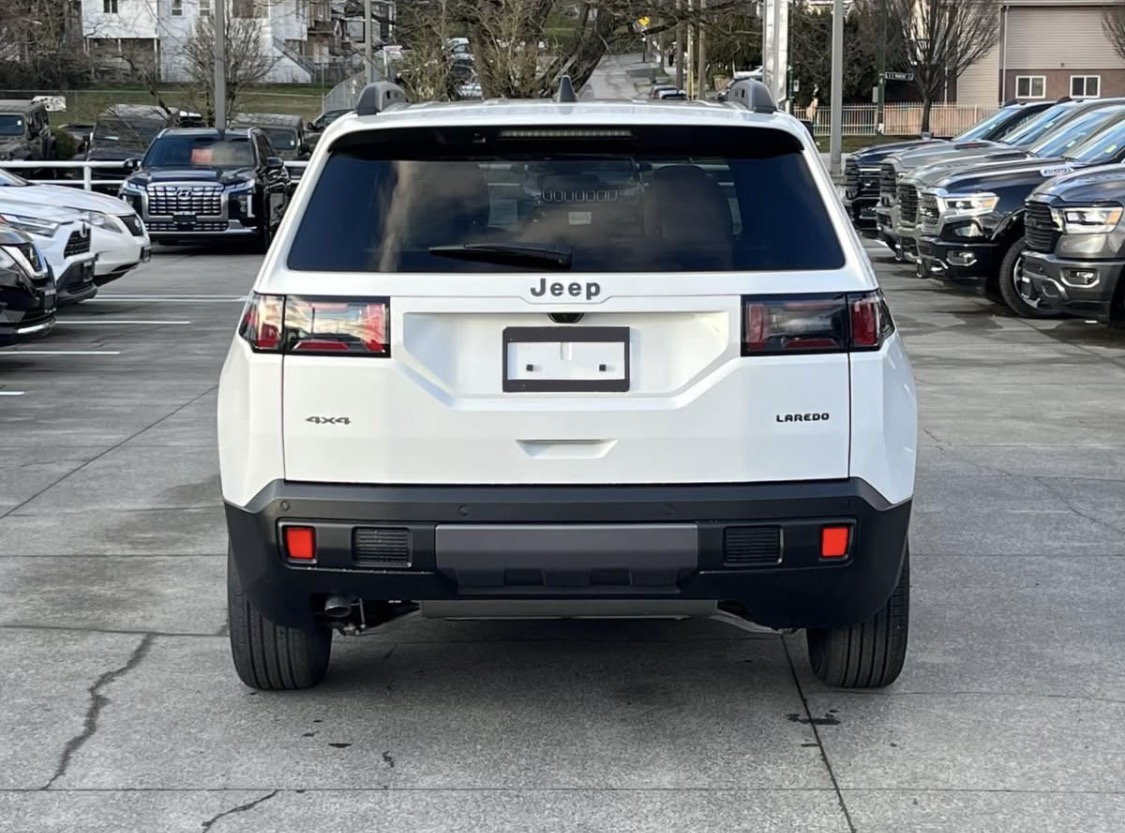 2026 Jeep Cherokee Laredo white rear view
